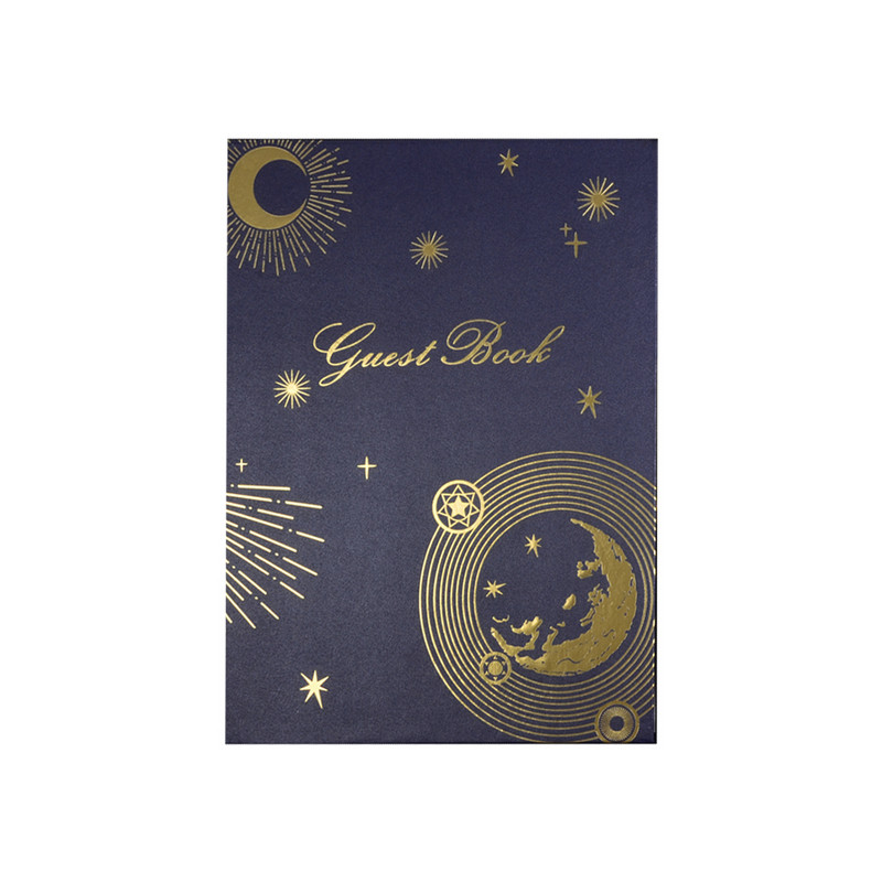 Βιβλίο επισκεπτών γάμου Μωρό νυφικό ντους δώρα Ευχετήρια πρόσκληση Υπογραφή Όνομα Επαγγελματικό βιβλίο Μπλε εξώφυλλο με χρυσά αστέρια