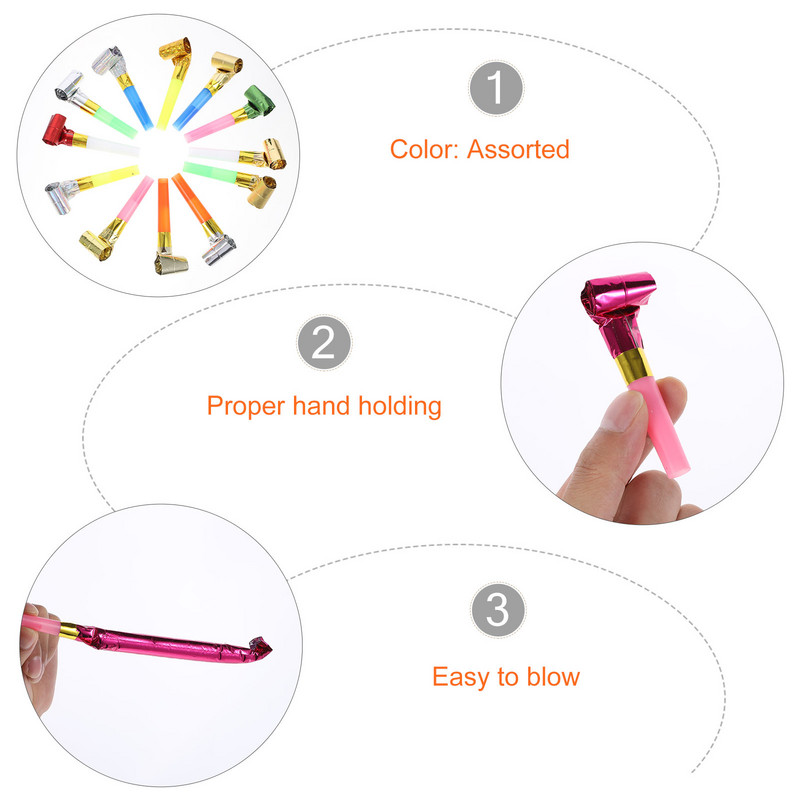 Party Blowouts Rogovi Rođendanska Glazbena Buka Blow Whistle Maker Zviždaljke Noisemakers Proizvođači igračaka Stuffers Šarene