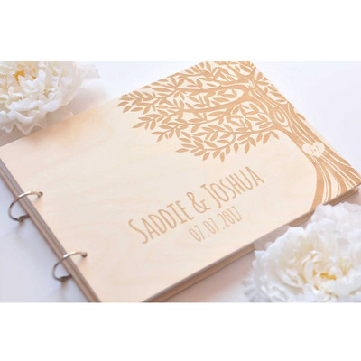 Εξατομικευμένο Ξύλινο στεφάνι Tree Wedding Guest Book, Rustic Guestbook for Wedding, Guest Signature Wedding Album Wedding Decor