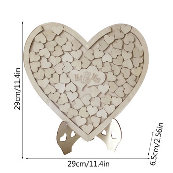 Σχήμα καρδιάς Διακόσμηση βιβλίου επισκεπτών γάμου Ρουστίκ Sweet Heart Drop Box Γάμος 3D Μήνυμα Βιβλίο επισκεπτών Διακοσμητικά θήκης για ξύλινη θήκη