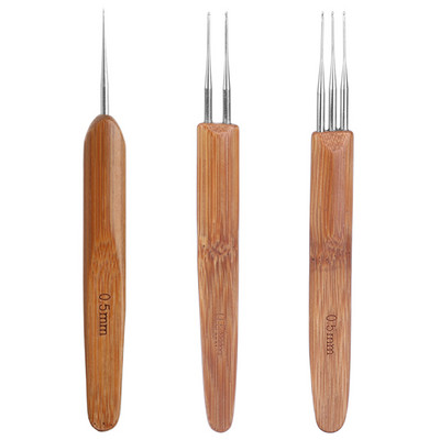 TLKKUE Dreadlock Bamboo Crochet Dirty Braid Croșetat 1-3 cârlige Diferite dimensiuni Ace de tricotat Ușor de curățat 3 seturi Opțional