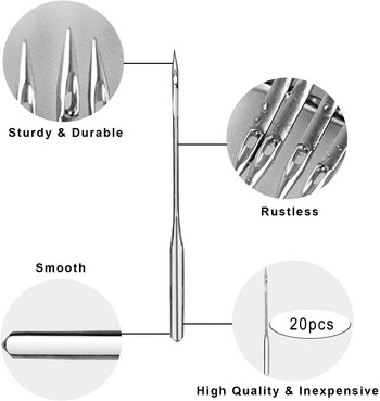 D&D 20pcs Sewing Machine Needles for Singer Brother Janome Varmax Sizes 65/9 75/11 80/12 90/14 100/16 Sewing Machine Supplies