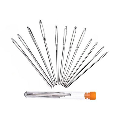 9 bucăți ace de cusut cu ochi mari, ace de tricotat cu punct de cruce, lucrate manual din piele, ață de brodat, ac, accesorii de cusut