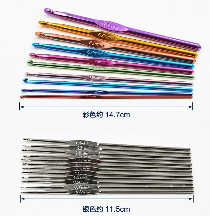 122/100/22tk DIY 22 Suurused Heegelnõelad Nõelad Silmused Kudumine Käsitöökohver Heegeldatud agulha komplekt Kudumisriistad Õmblustööriistad