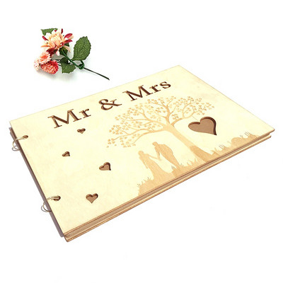 Carte de oaspeți de nuntă Cadouri de nuntă personalizate pentru invitați Album foto de bricolaj Rustic 20/30 de pagini Carte de semnături Decor petrecere de nuntă