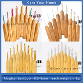 Set de ace de tricotat din bambus Set de croșetate Ac de broderie Ace de tricotat din lemn cu set de croșetat de transport gratuit