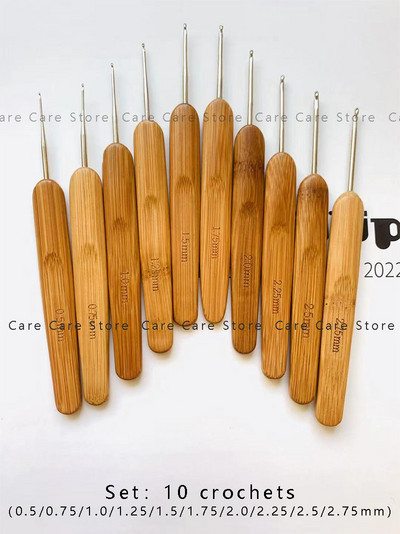 Set de ace de tricotat din bambus Set de croșetate Ac de broderie Ace de tricotat din lemn cu set de croșetat de transport gratuit