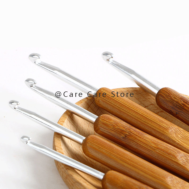 Set de ace de tricotat din bambus Set de croșetate Ac de broderie Ace de tricotat din lemn cu set de croșetat de transport gratuit