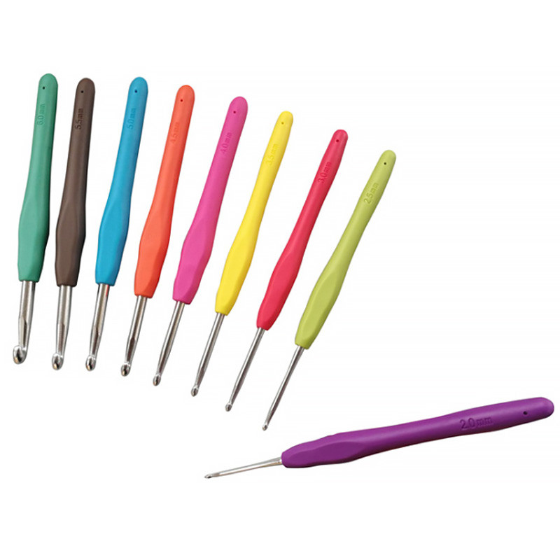 Mâner din plastic colorat Croșetă din alumină Ace de tricotat Croșetat pentru țesut Ace de cusut Instrument Tricotat Artizanat Accesorii din fire