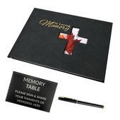 Guest Book For Funeral Black Memorial Βιβλίο επισκεπτών Celebration Of Life Memorial Service Registry Set with Pen and Memory Table Card