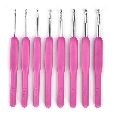 8 buc. Amestecul colorat Dimensiune 2,5 mm-6 mm Croșetat tricot țesătură fire artizanat ac de tricotat mâner din plastic cârlige de tricotat ace instrumente