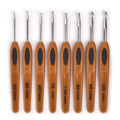 8 buc. Amestecul colorat Dimensiune 2,5 mm-6 mm Croșetat tricot țesătură fire artizanat ac de tricotat mâner din plastic cârlige de tricotat ace instrumente