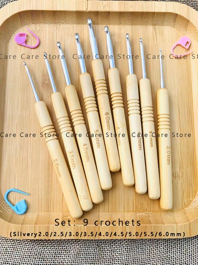 Σετ βελόνες πλεξίματος Bamboo Knitting Pro Σετ βελονάκια πλεξίματος Ξύλινες βελόνες πλεξίματος με δωρεάν αποστολή σετ κροσέ