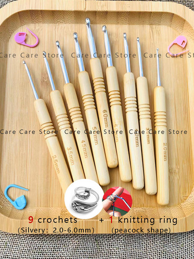 Σετ βελόνες πλεξίματος Bamboo Knitting Pro Σετ βελονάκια πλεξίματος Ξύλινες βελόνες πλεξίματος με δωρεάν αποστολή σετ κροσέ