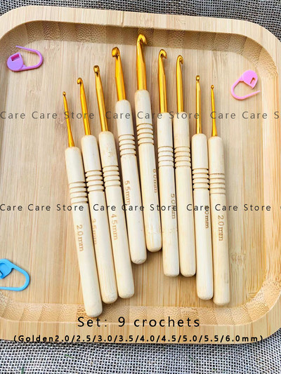 Σετ βελόνες πλεξίματος Bamboo Knitting Pro Σετ βελονάκια πλεξίματος Ξύλινες βελόνες πλεξίματος με δωρεάν αποστολή σετ κροσέ