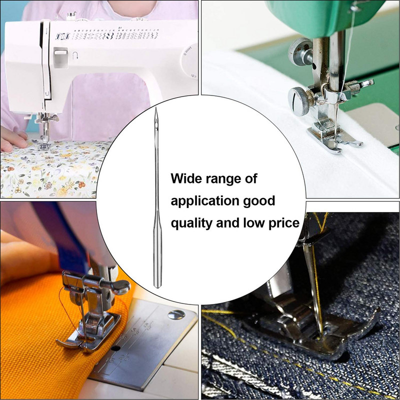 FLRHSJX 20 buc Ace pentru mașină de cusut 4 dimensiuni pentru blugi Ace de cusut universale cu punct normal pentru consumabile pentru mașina de cusut acasă