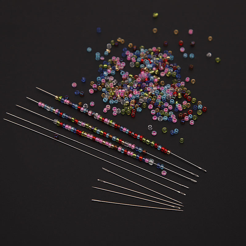 10 vnt. labai smulkių karoliukų adatų papuošalų gaminimo įrankis 40 mm 100 mm karoliukams ir perlams.