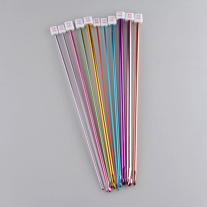 Set pletenih igala od 11 komada, razne boje, tuniške, afganistanske aluminijske igle za pletenje, kuke, set alata za šivanje DIY