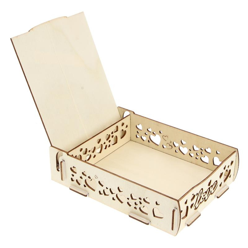 Medinės širdies formos gabalėlių laikiklio dėžutė Vestuvių ženklas Širdies lašų dėžutė Pranešimų dėžutė Meilės vestuvių dovanų svečių knyga