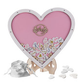 Carte de oaspeți de nuntă, carte de semne cu cadru superior Y&K Homish, inimioare de lemn, decorațiuni de nuntă rustice și cadoul de nuntă