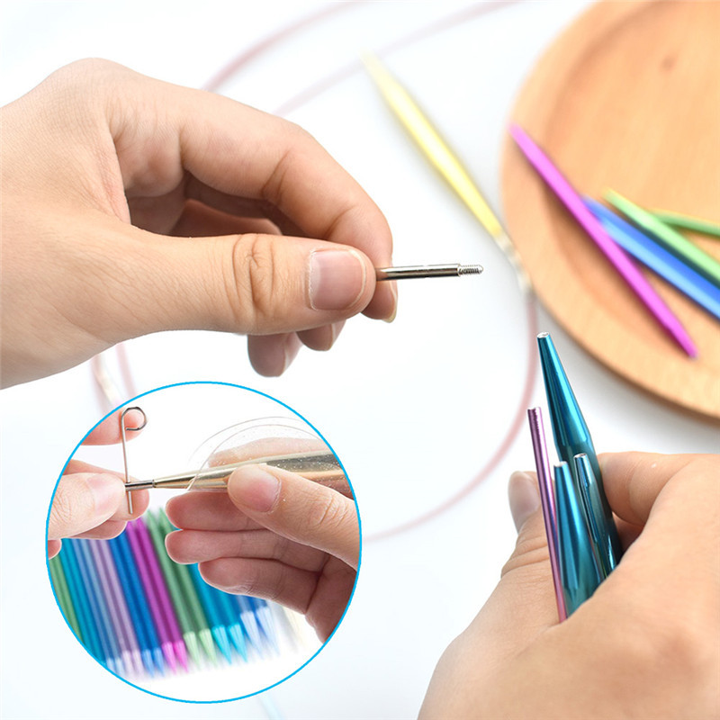 KOKNIT alumiiniumist ümmarguste kudumisvardade komplekt 26 tk vahetatavad heegelnõelad ümbrisega mis tahes heegelmustri ja lõnga jaoks CK