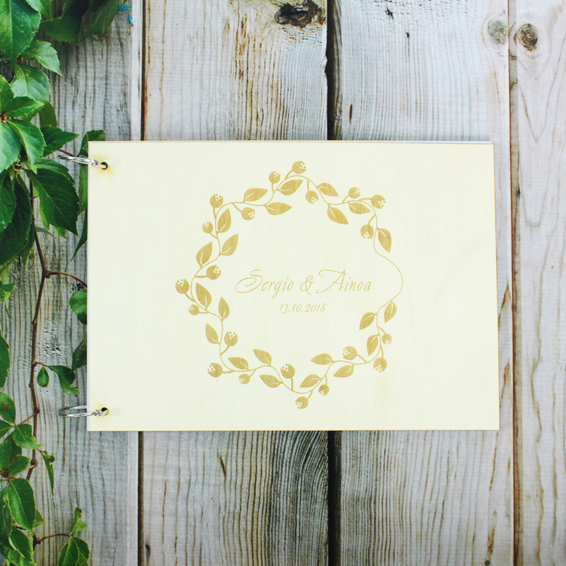 Puidust külalisteraamat pulmadeks Signature DIY fotoalbum Rustic Country Wedding Decoration Kohandatud nimi ja kuupäev Külalisteraamat