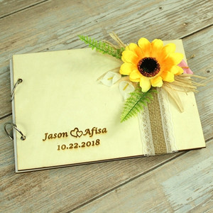 21,5X15cm Isikupärastatud nimed kuupäev kohandatud logo Külalisteraamat Allkiri Raamatud Rustikaalne puidust külalisteraamat Vintage pulmadekoratsioon