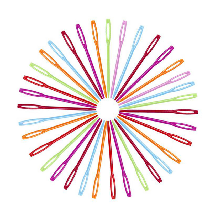 100 de bucăți ace de tricotat croșetate de culori mixte 5,5 cm/7 cm/9 cm/15 cm set de ace de tricotat din plastic, instrument de țesut DIY