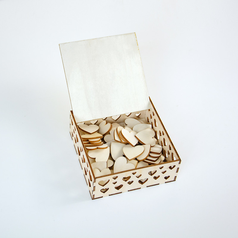 Isikupärastatud läbipaistev Drop Box külalisteraamatu alternatiivne pulmamärk, puidust südametega pulmamärk akrüülist pulmade külalisteraamatu raam