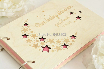 Alternative personalizate pentru cărți de oaspeți de nuntă, album de carte de oaspeți cu stele mici din lemn gravat, semn pentru oaspeți A4, carte de oaspeți pentru decorarea nunții