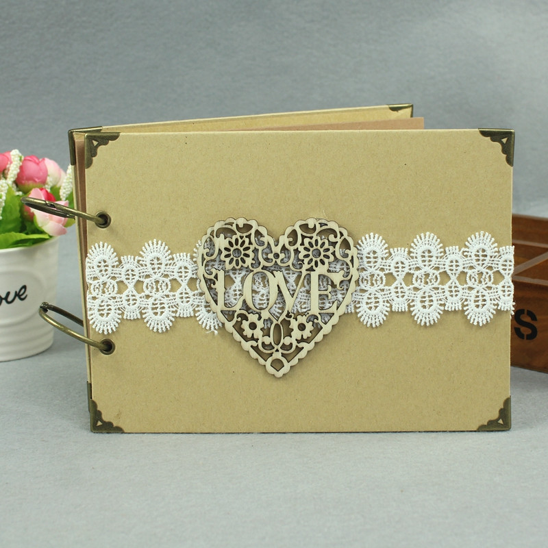 21cmX15cm 25σεντόνια Προσαρμοσμένα ονόματα love bird Γάμος Βιβλίο επισκεπτών Υπογραφή Βιβλία Ζευγάρι Ξύλινο Τετράδιο Vintage Διακόσμηση Γάμου