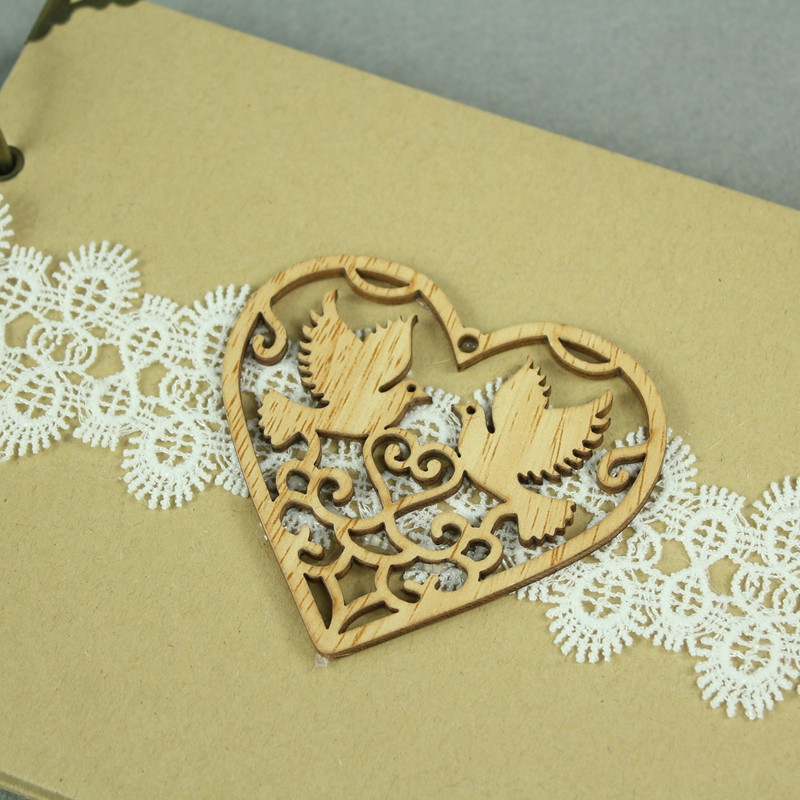 21cmX15cm 25σεντόνια Προσαρμοσμένα ονόματα love bird Γάμος Βιβλίο επισκεπτών Υπογραφή Βιβλία Ζευγάρι Ξύλινο Τετράδιο Vintage Διακόσμηση Γάμου