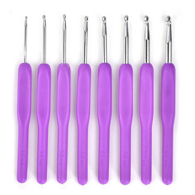 8/16 τεμ./Σετ Βελόνες πλεξίματος ABS Λαβή Βελονάκια Σετ βελόνες πλεξίματος με λαβή 0,5mm-2,5mm Εργαλείο ύφανσης πουλόβερ με νήμα