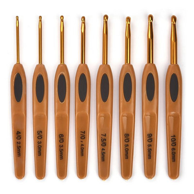 8/16 τεμ./Σετ Βελόνες πλεξίματος ABS Λαβή Βελονάκια Σετ βελόνες πλεξίματος με λαβή 0,5mm-2,5mm Εργαλείο ύφανσης πουλόβερ με νήμα