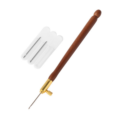 Croșetat cu mâner din lemn pentru broderie cu 3 ace, croșetat franceză, broderie cu margele, set de instrumente de cusut, bricolaj