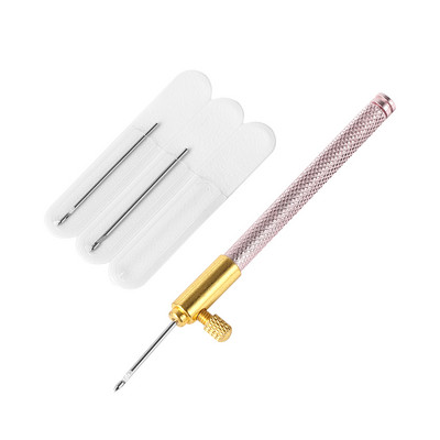 Croșetat cu mâner din lemn pentru broderie cu 3 ace, croșetat franceză, broderie cu margele, set de instrumente de cusut, bricolaj