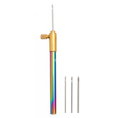 Croșetat cu mâner din lemn pentru broderie cu 3 ace, croșetat franceză, broderie cu margele, set de instrumente de cusut, bricolaj