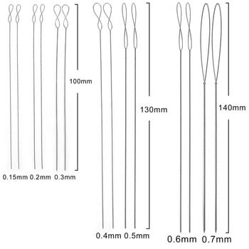 2 τμχ Ανοξείδωτο ατσάλι Big Eye 0,15-0,7mm Βελόνα για χάντρες για χάντρες Κλωστές κορδόνι Κοσμήματα Βραχιόλι Κολιέ Καρφίτσες εργαλείων κατασκευής DIY