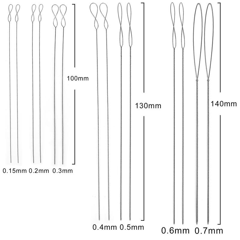 2 tk roostevabast terasest suur silm 0,15-0,7 mm pärlimisnõel helmeste jaoks Keermepael Ehted Käevõru Kaelakee Tööriistanõelad DIY
