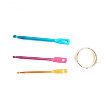 3 τμχ/Σετ Χρωματιστό βελονάκι αλουμίνας Μονό υφαντό βελονάκι Κασκόλ Πουλόβερ DIY Μίνι μπρελόκ βελονάκι για πλέξιμο Εργαλεία χειροτεχνίας