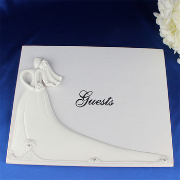 96 Σελίδες Bride Groom Wedding Guest Book Λευκό Σύνδεση Βιβλίο Υπογραφή Διακόσμηση γάμου Νυφικό Ντους Βιβλίο επισκεπτών Δώρο αρραβώνων