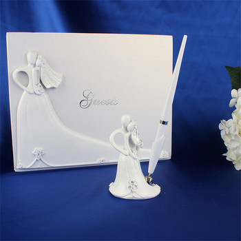 96 Σελίδες Bride Groom Wedding Guest Book Λευκό Σύνδεση Βιβλίο Υπογραφή Διακόσμηση γάμου Νυφικό Ντους Βιβλίο επισκεπτών Δώρο αρραβώνων