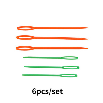 Nauji plastikiniai lenkti nerti U formos didelių akių adatų kabliukai susukami audimo virbalai „pasidaryk pats“ megztinio šaliko siuvimo įrankiai