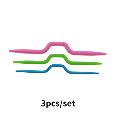 Nauji plastikiniai lenkti nerti U formos didelių akių adatų kabliukai susukami audimo virbalai „pasidaryk pats“ megztinio šaliko siuvimo įrankiai