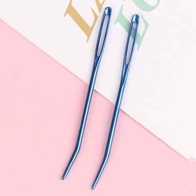 2/10 db fonal kötőtű kárpit, hajlított hegyű tűk horgoláshoz, nagy szemű görbülethez Tompa tűfonal szövőtű varróeszköz