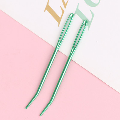 2/10 db fonal kötőtű kárpit, hajlított hegyű tűk horgoláshoz, nagy szemű görbülethez Tompa tűfonal szövőtű varróeszköz