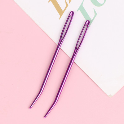 2/10 db fonal kötőtű kárpit, hajlított hegyű tűk horgoláshoz, nagy szemű görbülethez Tompa tűfonal szövőtű varróeszköz