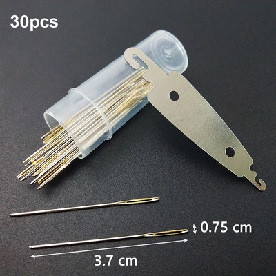 6/12/30 buc Ace pentru cleștare cu punct de cruce Coada de aur Ac tocit Ac orb Vârstnici Orificiu lateral pentru ac DIY Instrumente de cusut