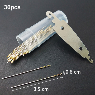 6/12/30 buc Ace pentru cleștare cu punct de cruce Coada de aur Ac tocit Ac orb Vârstnici Orificiu lateral pentru ac DIY Instrumente de cusut