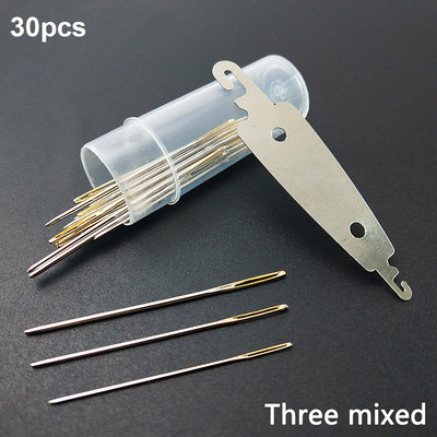 6/12/30 buc Ace pentru cleștare cu punct de cruce Coada de aur Ac tocit Ac orb Vârstnici Orificiu lateral pentru ac DIY Instrumente de cusut